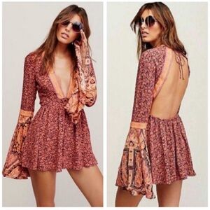 Free People Once Upon a Summertime Romper
Size Small Orange Combo
